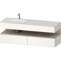 Duravit Collection One lavabo à encastrer avec meuble sous-vasque en console, 1600x550x600mm, niche Taupe Supermatt, vasque à gauche, QA4795083840000