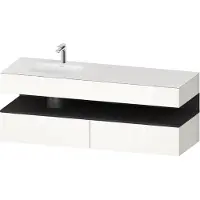 Duravit Collection One lavabo à encastrer avec meuble sous-vasque en console, 1600x550x600mm, niche graphite super mate, vasque à gauche, QA4795080220010