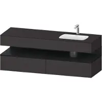 Duravit Collection One lavabo à encastrer avec meuble sous-vasque en console, 1600x550x600mm, niche en chêne noir, vasque à droite, QA4796016800000