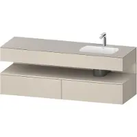 Duravit Collection One lavabo à encastrer avec meuble sous-vasque en console, 1600x550x600mm, niche Taupe Supermatt, vasque à droite, QA4796083830000
