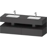 Duravit Collection One lavabo à encastrer avec meuble sous-vasque en console, 1600x550x600mm, niche graphite super mate, lavabos doubles, QA4797080490010