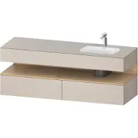 Duravit Collection One lavabo à encastrer avec meuble sous-vasque en console, 1600x550x600mm, niche en chêne naturel, vasque à droite, QA4796030910000