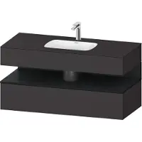 Duravit Collection One lavabo à encastrer avec meuble sous-vasque en console, 1200x550x600mm, niche en chêne noir, QA4787016800000