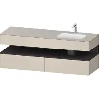 Duravit Collection One lavabo à encastrer avec meuble sous-vasque en console, 1600x550x600mm, niche graphite super mate, vasque à droite, QA4796080830010