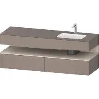 Duravit Collection One lavabo à encastrer avec meuble sous-vasque en console, 1600x550x600mm, niche Taupe Supermatt, vasque à droite, QA4796083430010