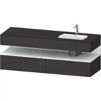 Duravit Collection One lavabo à encastrer avec meuble sous-vasque en console, 1600x550x600mm, niche blanc mat, vasque à droite, QA4796018800000