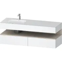 Duravit Collection One lavabo à encastrer avec meuble sous-vasque en console, 1600x550x600mm, niche Taupe Supermatt, vasque à gauche, QA4795083180010