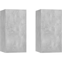 vidaXL Armoires TV 2 pcs. Gris béton 30,5x30x60 cm Bois composite