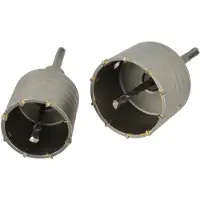 GEKO Couronnes SDS PLUS pour mur, jeu de 2 pièces, 65+80 mm, tige 160 mm (65 mm, 80 mm)