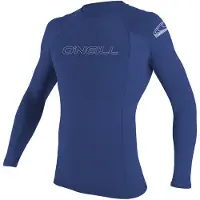 O'Neill Basic Skins Crew L/s Long Sleeve Rash Guard Bleu S