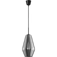 Nova Luce Veiro Lampe à suspendre verre fumé soufflé à la bouche 17cm Ovale