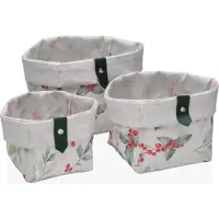 Versa Set de paniers houx textile 14 x 14 x 14 cm