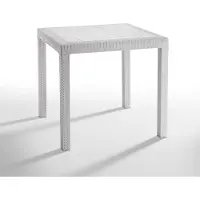BICA Table carrée 80x80cm pour le jardin en plein air en rotin polypropylène Dallas