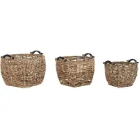 DKD Home Decor Set de paniers en bois de style colonial par DKD Home Decor (46 x 46 x 40 cm)