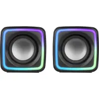 Mars Gaming MSCUBE noir, haut-parleurs de jeu RGB compacts, processeur sonore DSP 8W, contrôle du volume