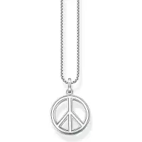 Thomas Sabo Collier avec pendentif signe de paix avec pierres multicolores argent noirci, (Argent 925, Argent 925)