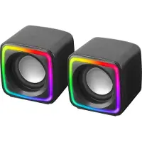 Mars Gaming MSCUBE noir, haut-parleurs de jeu RGB compacts, processeur sonore DSP 8W, contrôle du volume