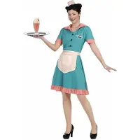 My Other Me Fun Company Déguisement De Serveuse Des Années 50 Avec Coiffe Robe Et Tablier