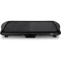 Weasy Plaque à frire électrique STO52 avec grill, 2000 W, surface large, noir GRX330, aluminium