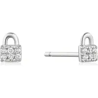 Ania Haie Boucles d'oreille femme Under Lock &amp; Key - Argent - Cadenas avec zircons