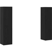 vidaXL Ensemble de meubles TV Fixé au mur Noir imitation chêne Matériau dérivé du bois