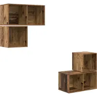 vidaXL Ensemble d'armoires TV mural 4 pcs Bois ancien