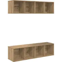 vidaXL : Ensemble de 2 meubles TV, style artisanal, en bois imitation chêne