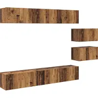 vidaXL Ensemble de meubles TV , 8 pièces, en bois massif et panneaux de particules
