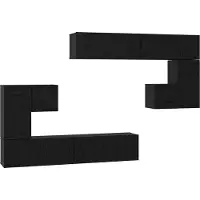 vidaXL Éléments TV 4 pcs Noir imitation chêne Bois composite