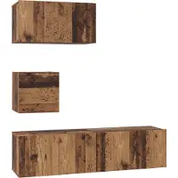 vidaXL Ensemble d'armoires TV mural 4 pcs Bois ancien