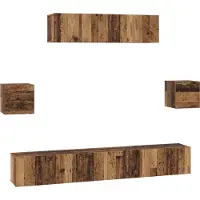 vidaXL Ensemble d'armoires TV mural 7 pcs Bois ancien