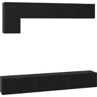vidaXL Ensemble de meubles TV 5 pcs Noir imitation chêne Matériau dérivé du bois