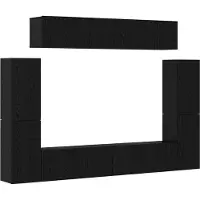 vidaXL : Ensemble de 8 meubles TV, finition bois imitation chêne noir, en panneaux de particules