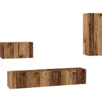 vidaXL Meuble TV mural, 4 pièces, bois recyclé et panneaux dérivés du bois