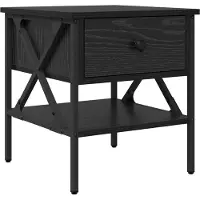 vidaXL Table de chevet avec tiroir Chêne noir 40 x 42 x 45 cm
