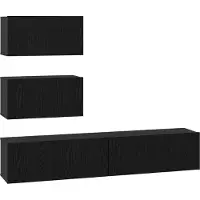 vidaXL Ensemble de meubles TV à fixation murale, 4 pièces, chêne noir, aggloméré