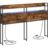 vidaXL : Tête de lit avec rangement, en bois composite imitation chêne fumé
