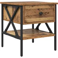 vidaXL Table de chevet avec tiroir Bois ancien 40 x 42 x 45 cm