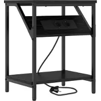 vidaXL Table de chevet Chêne noir 38 x 30 x 48 cm Bois d'ingénierie
