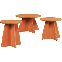 vidaXL Table Basse 3 Pcs Wax Brown 49 X 49 X 30 Cm Lumarko