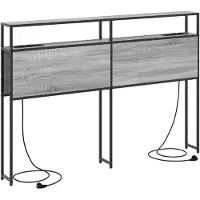 vidaXL Tête de lit avec rangement, gris, bois de Sonoma