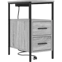 vidaXL Table de chevet Sonoma gris 30 x 48 x 61 cm Bois d'ingénierie