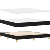 vidaXL Lit Boxspring avec matelas Noir 200 x 180 cm Polyester