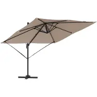 vidaXL Roma Parasol Taupe 286 x 284 x 265 cm aluminium et polyester