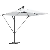 vidaXL Parapluie banane en porte-à-faux sable 249 x 249 x 250 cm