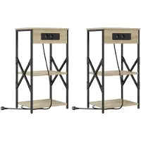 vidaXL Cabinet de chevet 2 pcs Chêne sonoma 41 x 31 x 76 cm