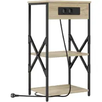 vidaXL Cabinet de chevet avec étagère Chêne sonoma 41 x 31 x 76 cm