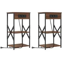 vidaXL Cabinet de chevet 2 pcs Chêne marron 41 x 31 x 76 cm