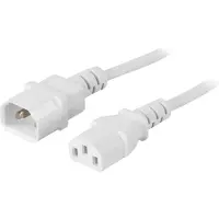 Deltaco câble d'alimentation - IEC 60320 C14 t (3 m), Câble d'alimentation, Blanc