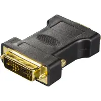 Deltaco 00120001 (DVI, VGA, 12 cm), Adaptateur données + vidéo, Noir